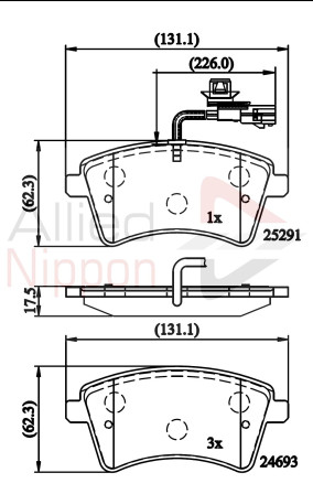 ADB11707 Sada brzdových destiček, kotoučová brzda ANL Braking COMLINE