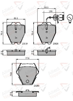 ADB11770 Sada brzdových destiček, kotoučová brzda ANL Braking COMLINE