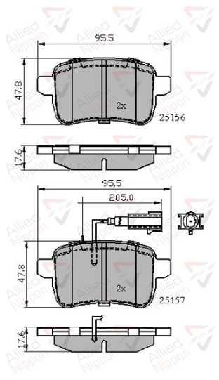 ADB12103 Sada brzdových destiček, kotoučová brzda ANL Braking COMLINE