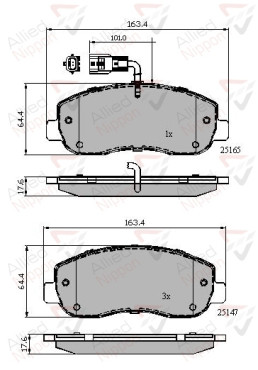 ADB12106 Sada brzdových destiček, kotoučová brzda ANL Braking COMLINE