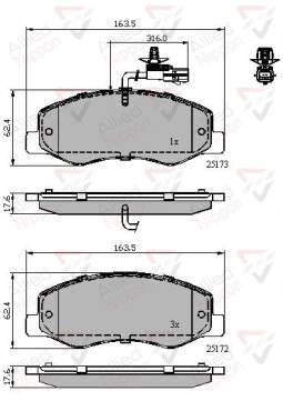 ADB12108 Sada brzdových destiček, kotoučová brzda ANL Braking COMLINE