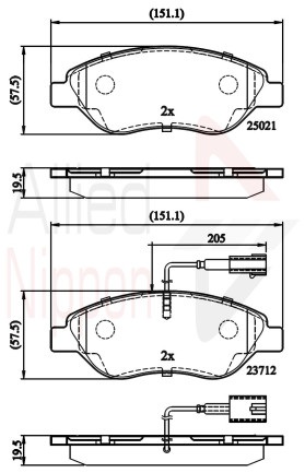 ADB12213 Sada brzdových destiček, kotoučová brzda ANL Braking COMLINE