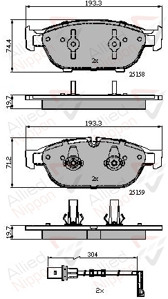 ADB22120 Sada brzdových destiček, kotoučová brzda ANL Braking COMLINE