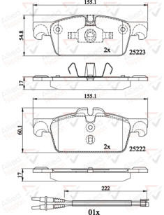 ADB22195 Sada brzdových destiček, kotoučová brzda ANL Braking COMLINE