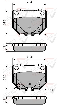 ADB31739 Sada brzdových destiček, kotoučová brzda ANL Braking COMLINE