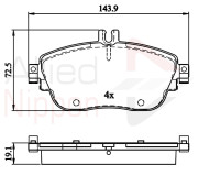 ADB32208 Sada brzdových destiček, kotoučová brzda ANL Braking COMLINE