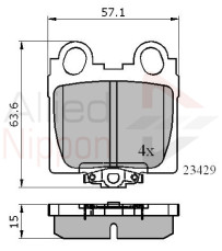 ADB3836 Sada brzdových destiček, kotoučová brzda ANL Braking COMLINE