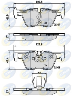 CBP02131 Sada brzdových destiček, kotoučová brzda Comline COMLINE