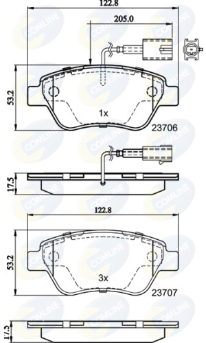 CBP11037 Sada brzdových destiček, kotoučová brzda Comline COMLINE