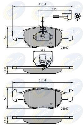 CBP11171 Sada brzdových destiček, kotoučová brzda Comline COMLINE