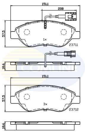 CBP11222 Sada brzdových destiček, kotoučová brzda Comline COMLINE