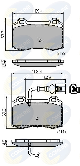 CBP11737 Sada brzdových destiček, kotoučová brzda Comline COMLINE