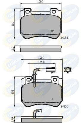 CBP12102 Sada brzdových destiček, kotoučová brzda Comline COMLINE