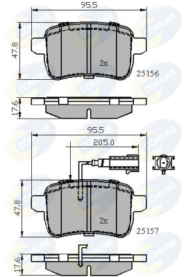 CBP12103 Sada brzdových destiček, kotoučová brzda Comline COMLINE