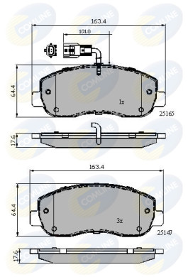 CBP12106 Sada brzdových destiček, kotoučová brzda Comline COMLINE