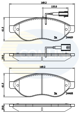 CBP12227 Sada brzdových destiček, kotoučová brzda Comline COMLINE