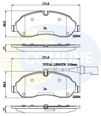 CBP22214 Sada brzdových destiček, kotoučová brzda Comline COMLINE