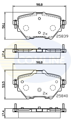 CBP32234 Sada brzdových destiček, kotoučová brzda Comline COMLINE