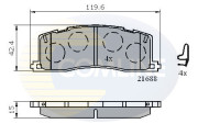 CBP3443 Sada brzdových destiček, kotoučová brzda Comline COMLINE