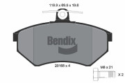 BPD1284 Sada brzdových destiček, kotoučová brzda BENDIX Braking
