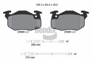 BPD1538 Sada brzdových destiček, kotoučová brzda BENDIX Braking