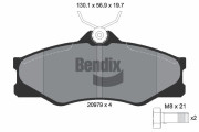 BPD1738 Sada brzdových destiček, kotoučová brzda BENDIX Braking