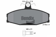 BPD1828 Sada brzdových destiček, kotoučová brzda BENDIX Braking