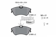 BPD1491 Sada brzdových destiček, kotoučová brzda BENDIX Braking