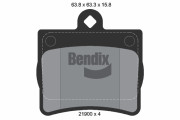 BPD1860 Sada brzdových destiček, kotoučová brzda BENDIX Braking