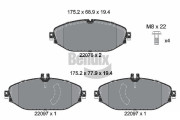 BPD1508 Sada brzdových destiček, kotoučová brzda BENDIX Braking