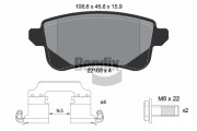 BPD1123 Sada brzdových destiček, kotoučová brzda BENDIX Braking