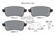 BPD2394 Sada brzdových destiček, kotoučová brzda BENDIX Braking