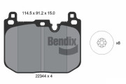 BPD1558 Sada brzdových destiček, kotoučová brzda BENDIX Braking
