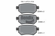 BPD1884 Sada brzdových destiček, kotoučová brzda BENDIX Braking