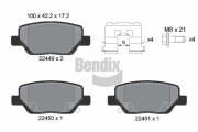 BPD1422 Sada brzdových destiček, kotoučová brzda BENDIX Braking