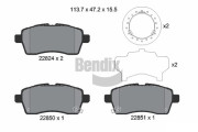 BPD2323 Sada brzdových destiček, kotoučová brzda BENDIX Braking