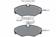 BPD1293 Sada brzdových destiček, kotoučová brzda BENDIX Braking