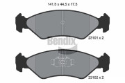 BPD1296 Sada brzdových destiček, kotoučová brzda BENDIX Braking