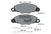 BPD1929 Sada brzdových destiček, kotoučová brzda BENDIX Braking