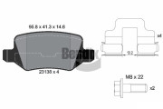 BPD1219 Sada brzdových destiček, kotoučová brzda BENDIX Braking