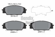 BPD1939 Sada brzdových destiček, kotoučová brzda BENDIX Braking