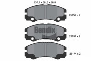 BPD1953 Sada brzdových destiček, kotoučová brzda BENDIX Braking