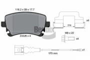 BPD1163 Sada brzdových destiček, kotoučová brzda BENDIX Braking