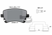 BPD1613 Sada brzdových destiček, kotoučová brzda BENDIX Braking