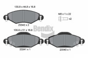BPD1245 Sada brzdových destiček, kotoučová brzda BENDIX Braking