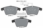BPD1987 Sada brzdových destiček, kotoučová brzda BENDIX Braking