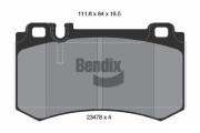 BPD1991 Sada brzdových destiček, kotoučová brzda BENDIX Braking
