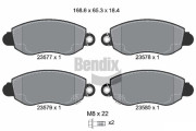 BPD1227 Sada brzdových destiček, kotoučová brzda BENDIX Braking
