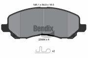 BPD1505 Sada brzdových destiček, kotoučová brzda BENDIX Braking
