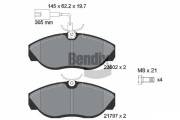 BPD1496 Sada brzdových destiček, kotoučová brzda BENDIX Braking